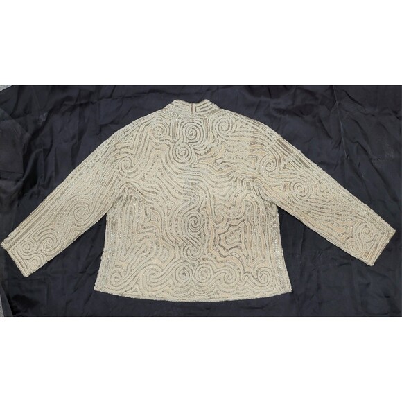 Vtg 1981 Halston Couture Collector Hand Beaded Bugle Jacket - Picture 2 of 16